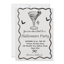 Personalisierte Halloween-Party-Einladung Martini