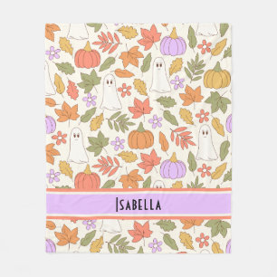 Personalisierte Halloween-Retro-Groovy-Decke Fleecedecke