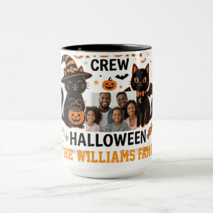 Personalisierte Halloween-Schwarzkatzen-Familienko Tasse