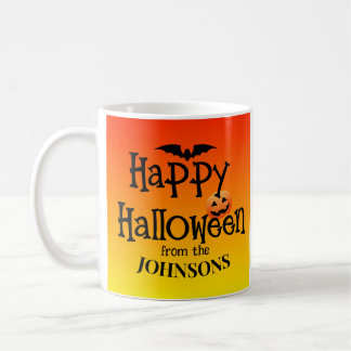 Personalisierte Halloween-Sticker: Familienname hi Kaffeetasse