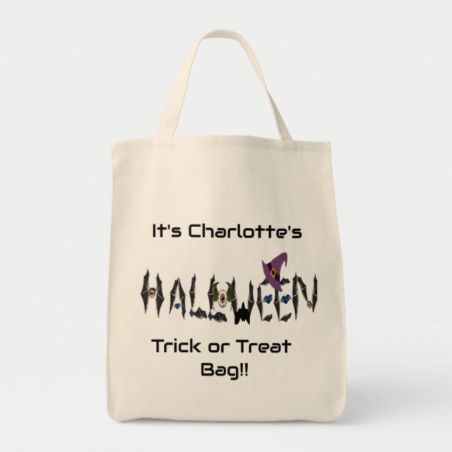 Personalisierte Halloween-Tasche Tragetasche (Vorne)