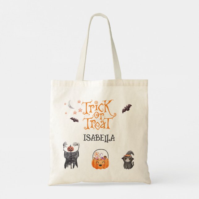 Personalisierte Halloween-Trick- oder Treat-Traget Tragetasche (Rückseite)