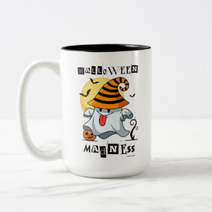 PERSONALISIERTE HALLOWENIGKEIT MIT NIEDLICHER GHOS ZWEIFARBIGE TASSE