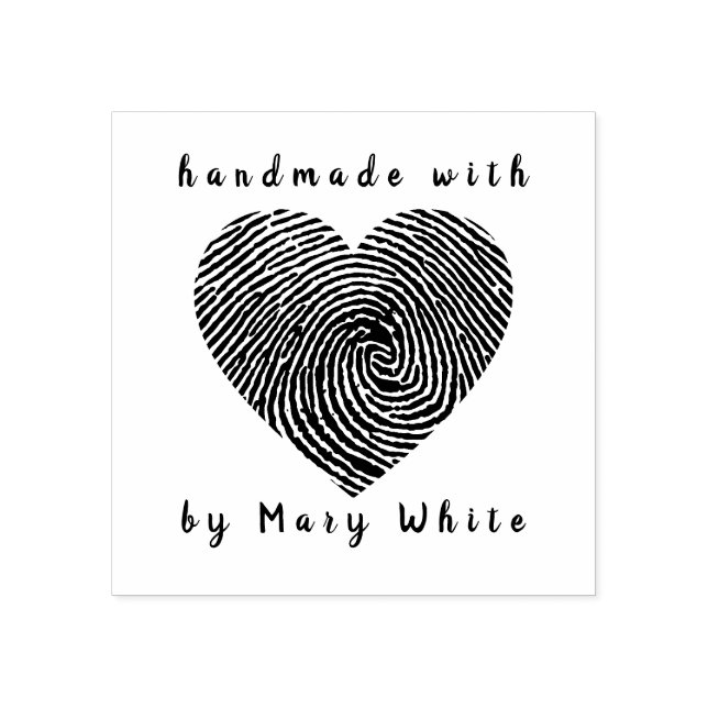 Personalisierte Handarbeit mit Liebe Fingerabdruck Gummistempel (Prägung)