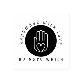 Personalisierte Handarbeit mit Liebe Herz Hand run Gummistempel