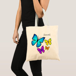 Personalisierte handbemalte, farbige Schmetterling Tragetasche
