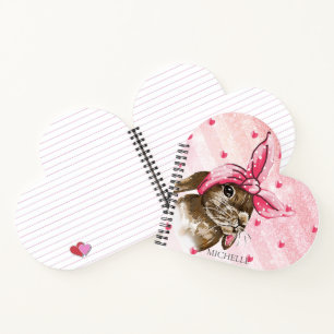 Personalisierte Handgemälde Bunny Glitzer Notizbuch