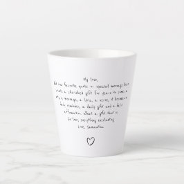 Personalisierte handgeschriebene Kaffeetasse Tee Milchtasse