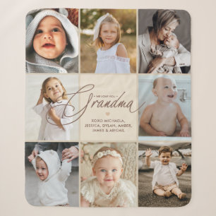 Personalisierte handgeschriebene Liebe Oma 8-Fotos Sherpadecke