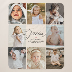 Personalisierte handgeschriebene Liebe Oma 8-Fotos Sherpadecke