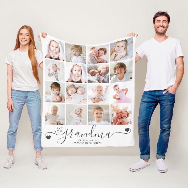 Personalisierte handgeschriebene Liebe Sie Oma 16  Fleecedecke (Beispiel)