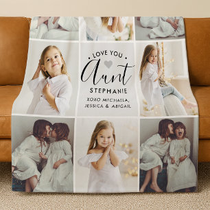 Personalisierte handgeschriebene Liebe Tante 8-Fot Fleecedecke