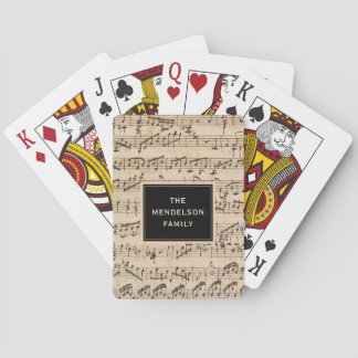 Personalisierte handgeschriebene Vintage Blatt-Mus Spielkarten