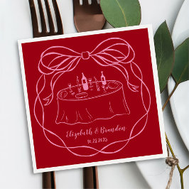 Personalisierte handgezeichnete Hochzeitsimulation Serviette