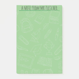 Personalisierte handgezeichnete Schule liefert Mus Post-it Klebezettel