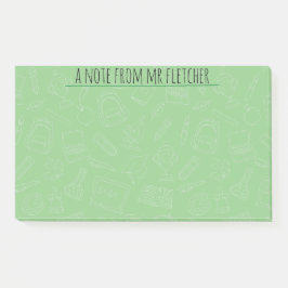 Personalisierte handgezeichnete Schule liefert Mus Post-it Klebezettel