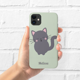 Personalisierte Handyhülle Sleepy Grey Cat Sage Case-Mate iPhone Hülle