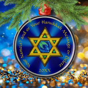 Personalisierte Hanukkah-Ornamente, für einen Baum Ornament Aus Metall