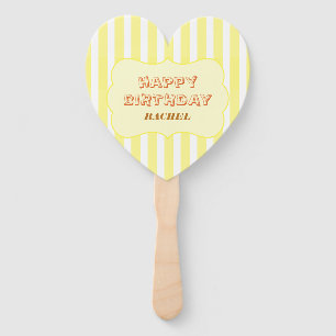 Personalisierte Happy Birthday Gelbe Streifen Fächer