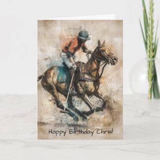 Personalisierte Happy Birthday Horse Polo Karte