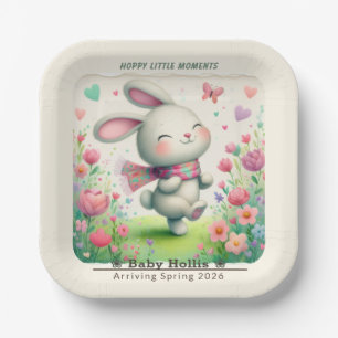 Personalisierte Hasen-Baby-Party-Teller Pappteller