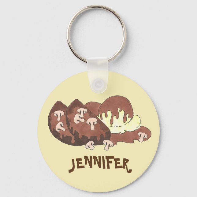 Personalisierte hausgemachte Fleisch Loaf Meatloaf Schlüsselanhänger (Vorderseite)