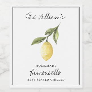 Personalisierte hausgemachte Limoncello-Etiketten Weinetikett