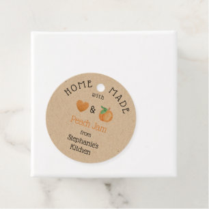 Personalisierte hausgemachte Peach Jam Rustic Kraf Geschenkanhänger