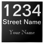 Personalisierte Hausnummer Fliese<br><div class="desc">Machen Sie Ihre eigene Hausnummer.  Fügen Sie Ihre Straße hinzu und geben Sie den Namen oder den Firmennamen ein.</div>