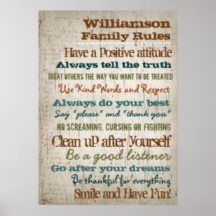 Personalisierte Hausordnung Poster