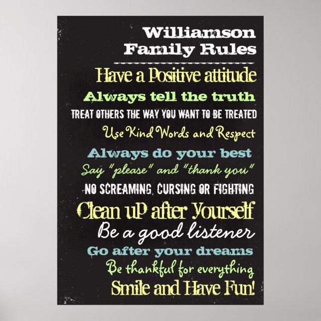 Personalisierte Hausordnung Poster (Vorne)