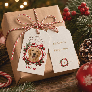 Personalisierte Haustier-Foto-Frohe-Weihnachten-Ge Geschenkanhänger