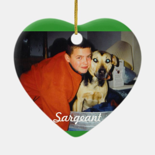 Personalisierte Haustier-Verzierungen - Doppeltes Keramikornament (Hinten)