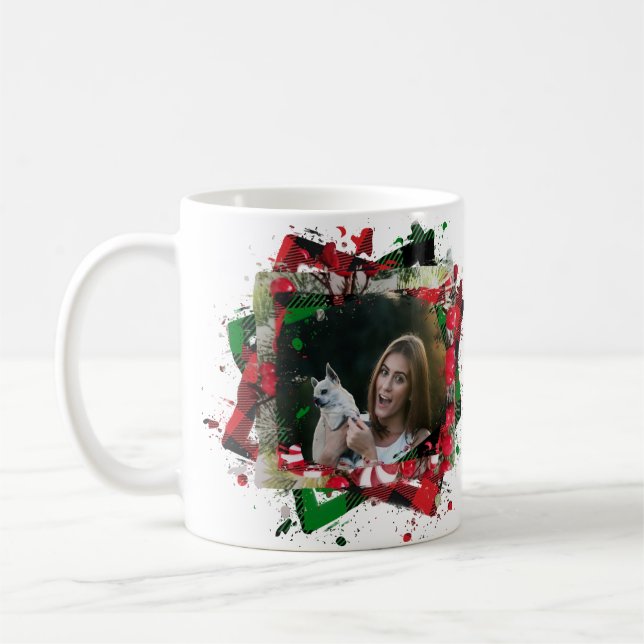 Personalisierte Haustiere Foto Weihnachten Kaffeetasse (Links)