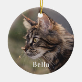 Personalisierte Haustiere Katze Foto Weihnachten Keramik Ornament