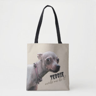 Personalisierte „[Haustiername] hat mich dazu gebr Tasche