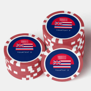 Personalisierte Hawaii-Staatsflagge auf einer Pokerchips