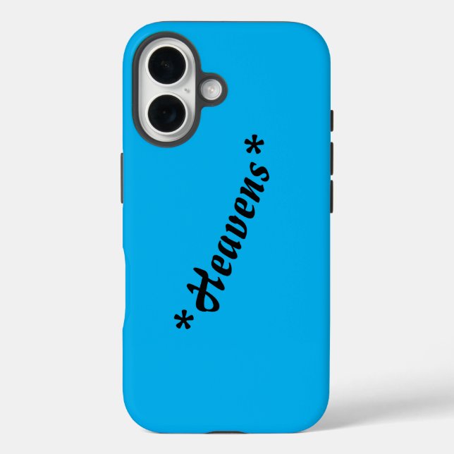 Personalisierte "Heavens" benutzerdefinierte Tough iPhone 16 Hülle (Rückseite)