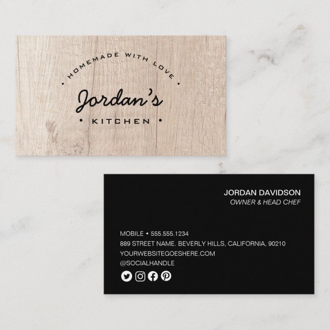 Personalisierte Heimat mit Liebe Food Services Visitenkarte (Vorne/Hinten)