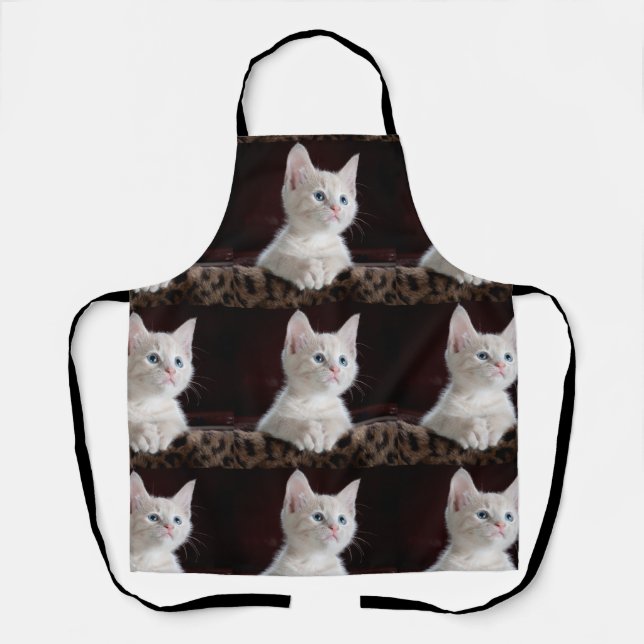 Personalisierte Heimfotografie-Collage Cat Lover Schürze (Vorderseite)