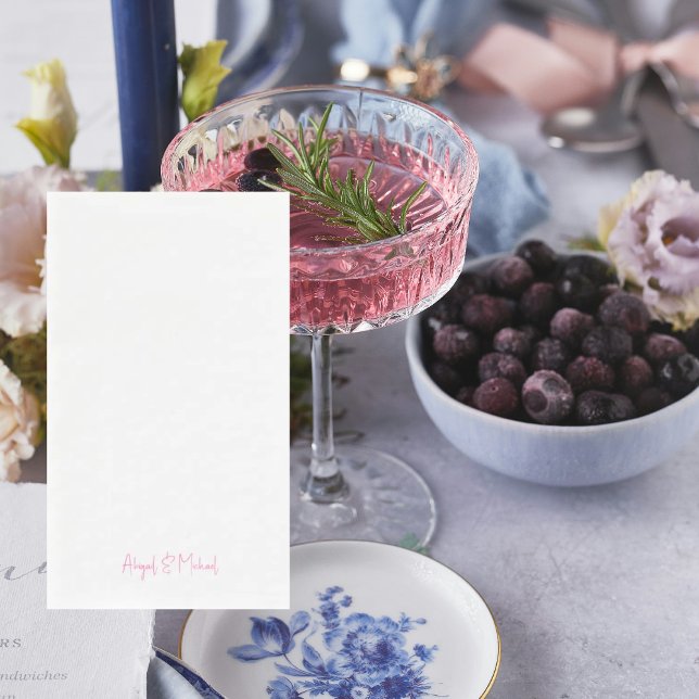 Personalisierte Heiße Rosa Hochzeit Serviette (Von Creator hochgeladen)