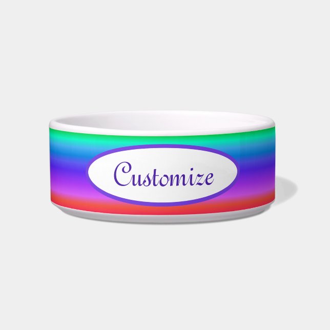 Personalisierte Helle Pastell Rainbow Napf (Vorderseite)