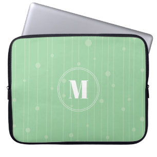 Personalisierte hellgrüne, diskrete Streifen in Mo Laptopschutzhülle