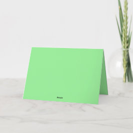 Personalisierte hellgrüne Farbe Dankeskarte