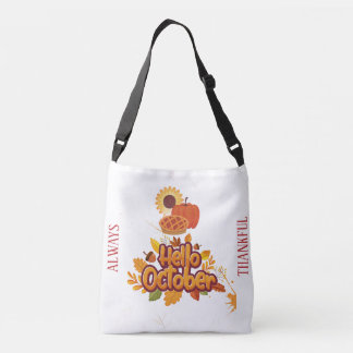 Personalisierte "Hello October" Pumpkin Harvest Ta Tragetaschen Mit Langen Trägern