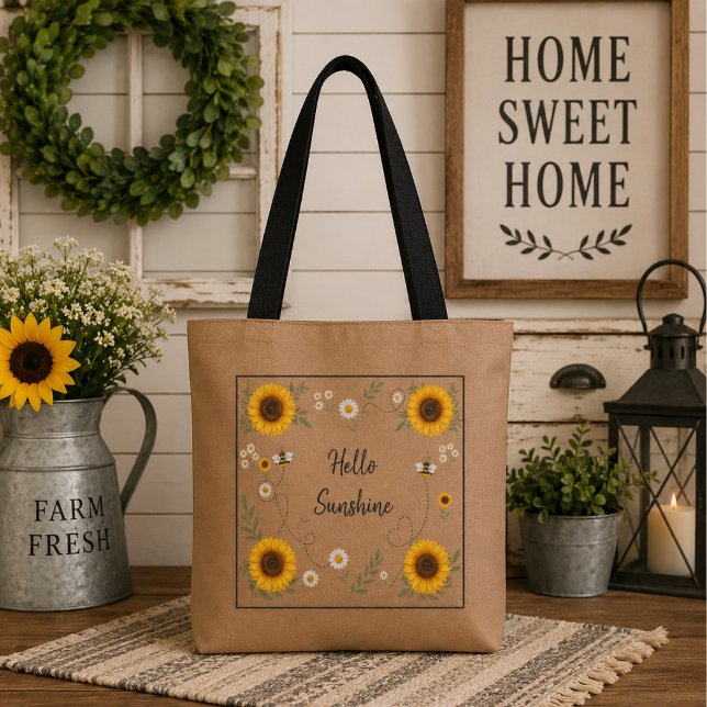 Personalisierte Hello Sunshine Sonnenblume Tasche (Von Creator hochgeladen)