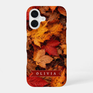 Personalisierte Herbst-Ahornblätter Farbiger Herbs iPhone 16 Hülle