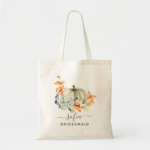 Personalisierte Herbst-Kürbis-Brautjungfer-Tasche Tragetasche