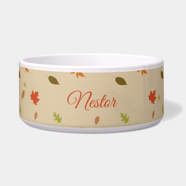 Personalisierte Herbstblätter Napf (Vorderseite)