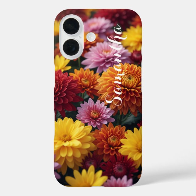 Personalisierte Herbstblüten - Kaum vorhanden iPhone 16 Hülle (Rückseite)